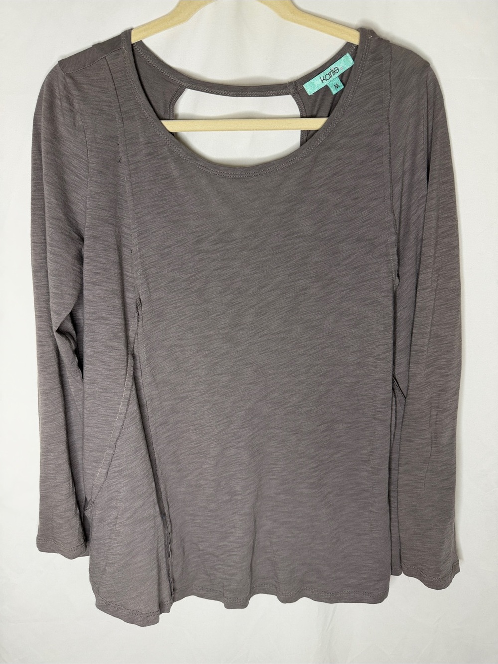 Karlie Gray Long-Sleeve Women's Top with Cutout Back